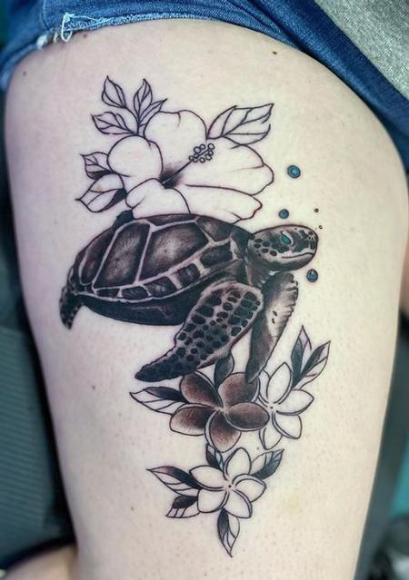 tattoos/ - Work in progress black and Grey sea turtle  - 144262