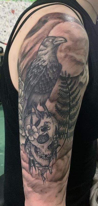 tattoos/ - Crow on Skull  - 143874