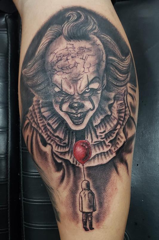 Darkside Tattoo : Tattoos : Black and Gray : Pennywise