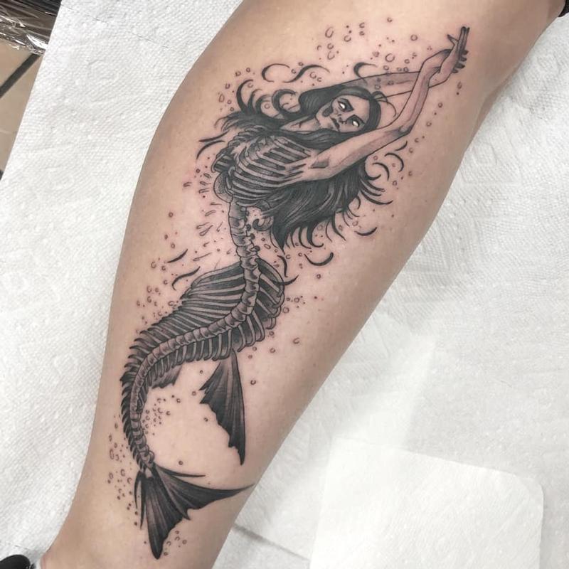 Mermaid skeleton  Death Tattoos  Last Sparrow Tattoo