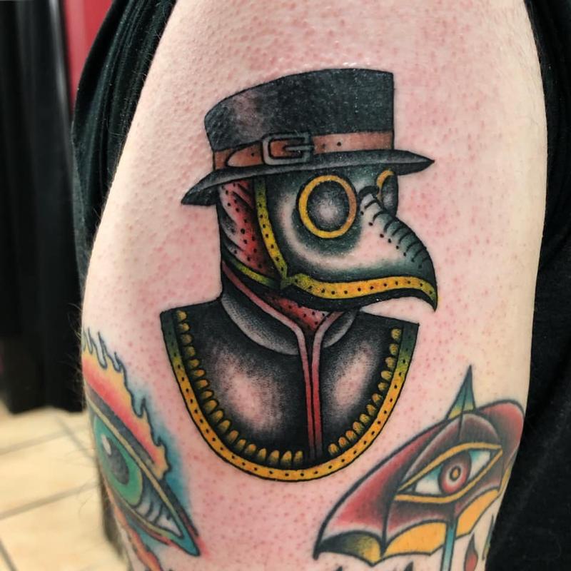 Black and Grey Plague Doctor Tattoos  Cloak and Dagger Tattoo London