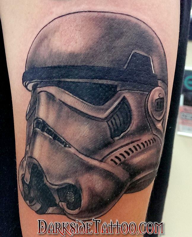 Black and Gray Stormtrooper Helmet by Matthew Kiley TattooNOW