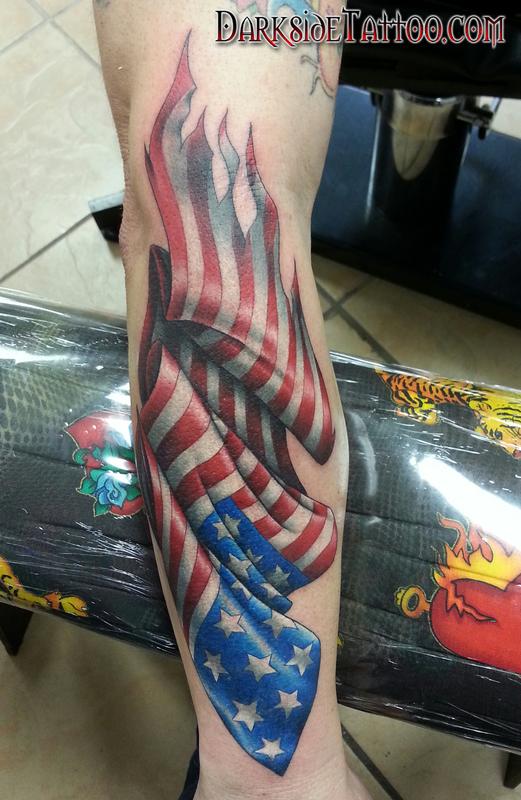 Tattoo uploaded by Tony Nucklez  Black  Grey American flag  Tattoodo