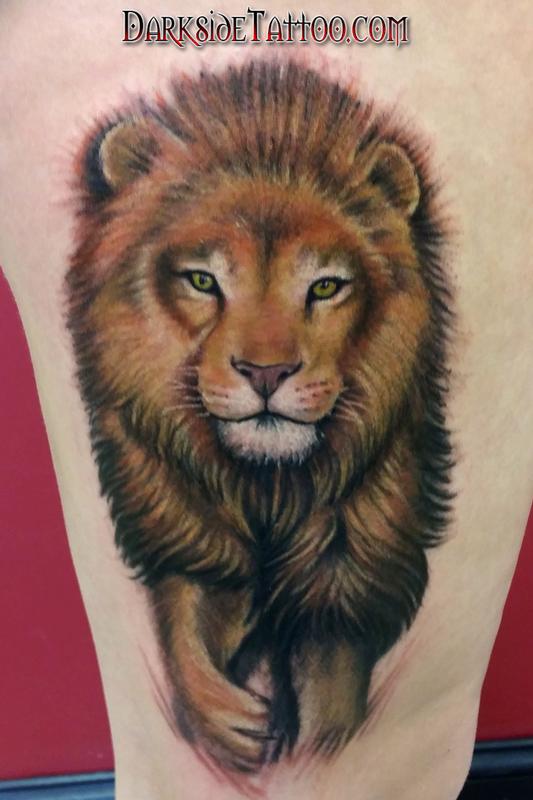 Color Lion Tattoo by Dave Racci TattooNOW