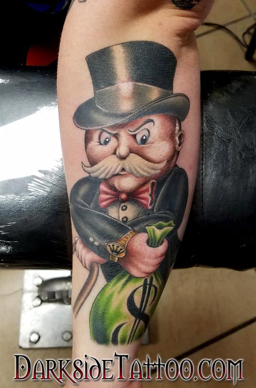 Color Monopoly Man Tattoo by Sean O'Hara TattooNOW