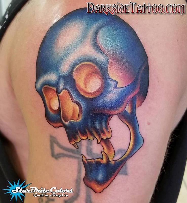 Blue Skull With Flower Decoration And Color Tattoo, Blue Skull With Flower  Decoration, Blue Skull With Flower Blue Color Tattoo, Blue Skull Blue Color  Tattoo PNG Transparent Clipart Image and PSD File