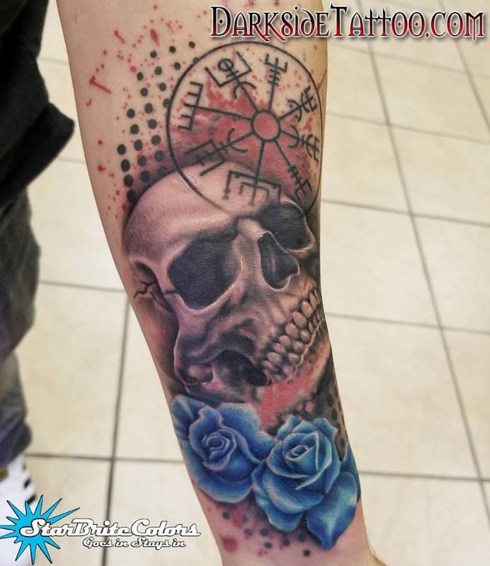 Art Junkies Tattoo Studio  Tattoos  Color  Traditional color skull with  ballerina tattoo Mike Riedl