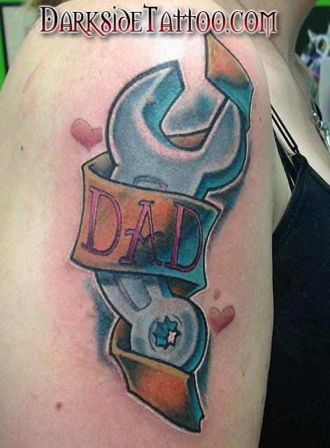 Color Wrench tattoo for Dad by Mikey Har TattooNOW