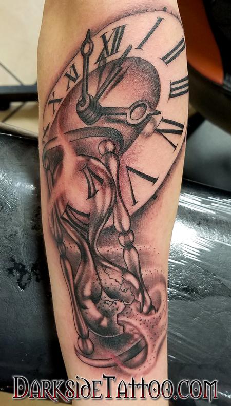 Clock And Hourglass By Sean O Hara Tattoonow