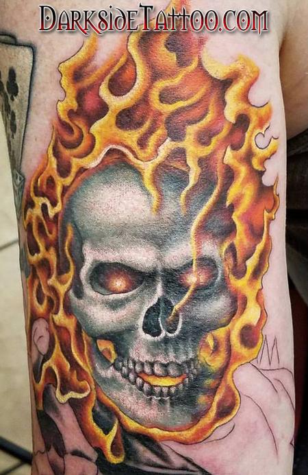 Inspired by ghost rider  Done at tattootlv  Instagram