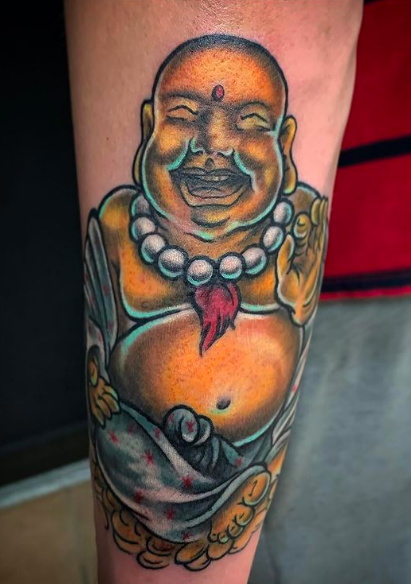 Happy Laughing Fat Buddha Temporary Tattoo Sticker (Set of 2) - OhMyTat :  Amazon.co.uk: Beauty