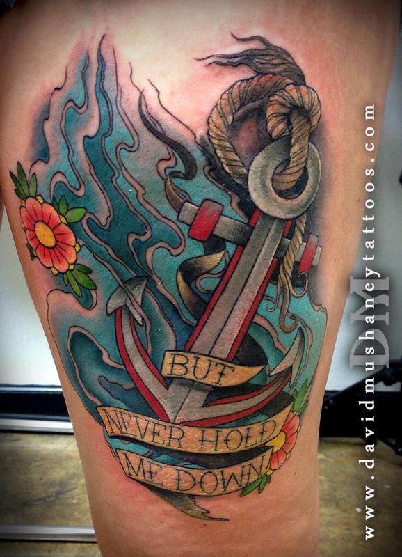 beautifle Anchor Tattoo on the leg  Anchor  Safety hope a  Flickr