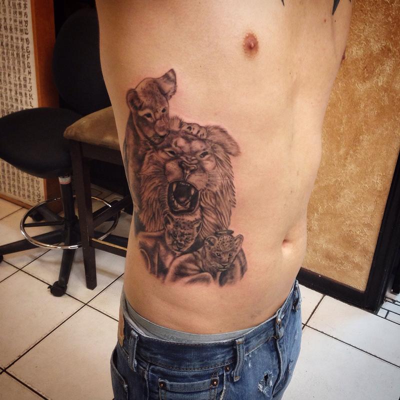Lion and Cubs by Yoni TattooNOW