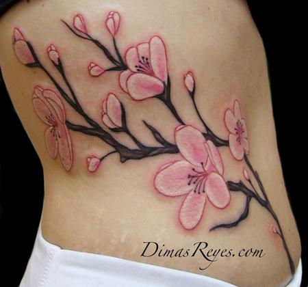 How to draw Cherry blossoms (Tattoo style) - YouTube