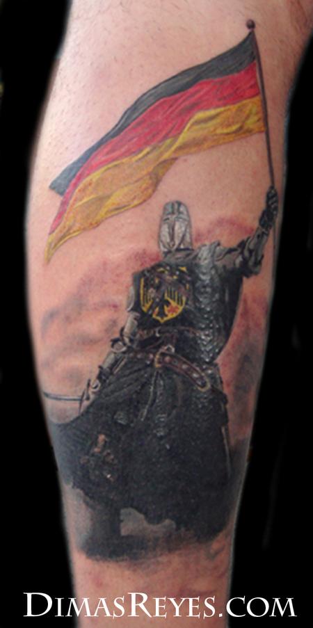 A knight in armor, tattoo, tattoo art, Black and grey | Stable Diffusion