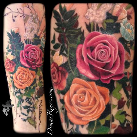 Color Realism Floral Coverup - Tattoo Abyss Montreal