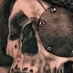 Tattoos - Black and Grey Realistic Pirate Skull Tattoo - 142139