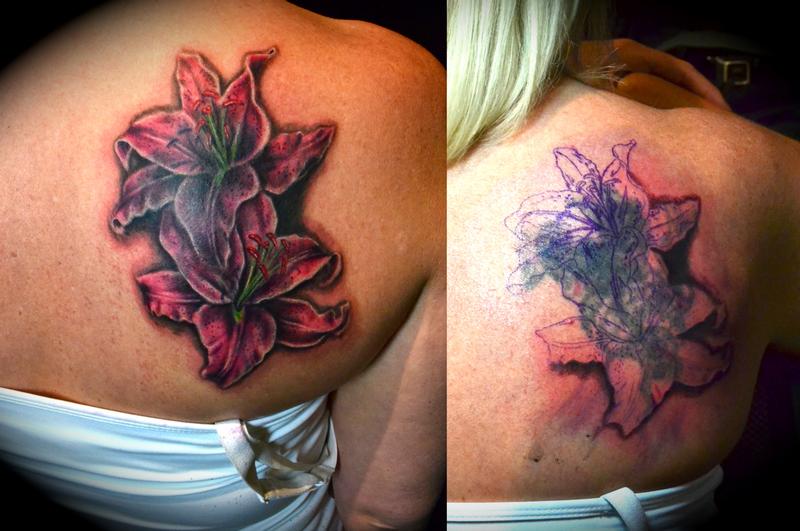 Have you tried covering up a black tattoo with white ink How does it look  healed  Quora