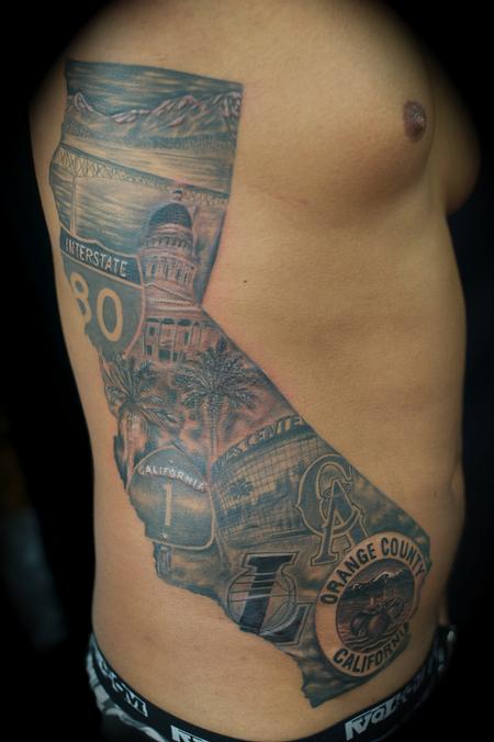 Custom Tattoo Design Los Angeles California - Tattoo - Sticker | TeePublic