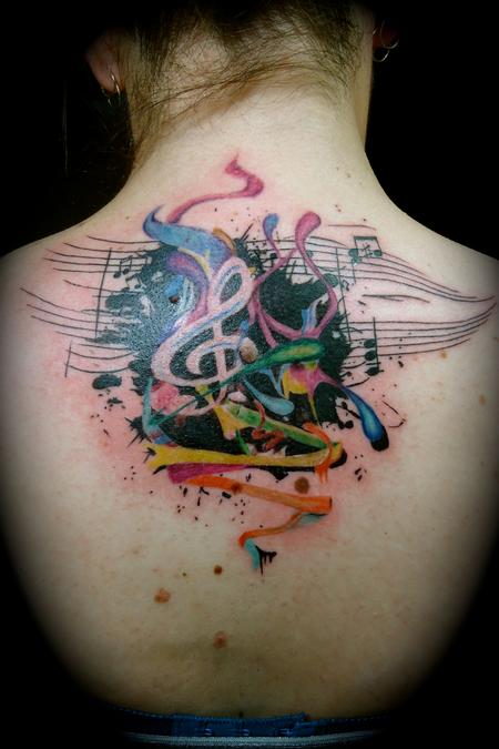 Abstract, Animal, Color, Watercolor, Illustrative tattoo by Charlie  Fernandez