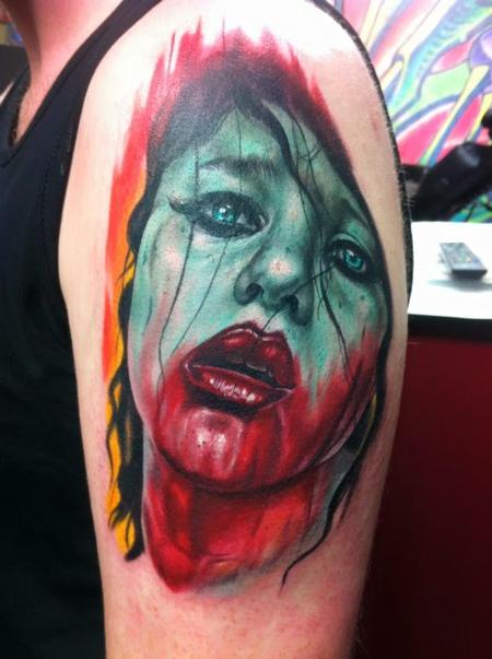 tattoos/ - Color Zombie Girl Tattoo - 117084