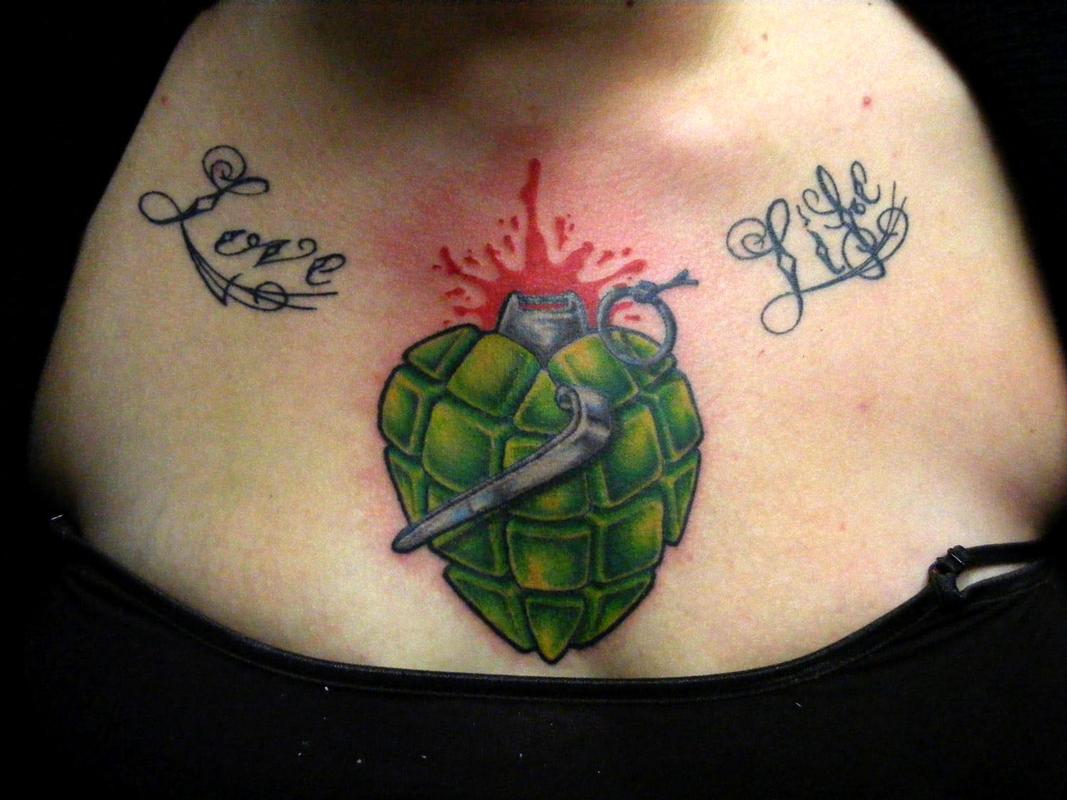 Heart Grenade ! by JD McGowan TattooNOW