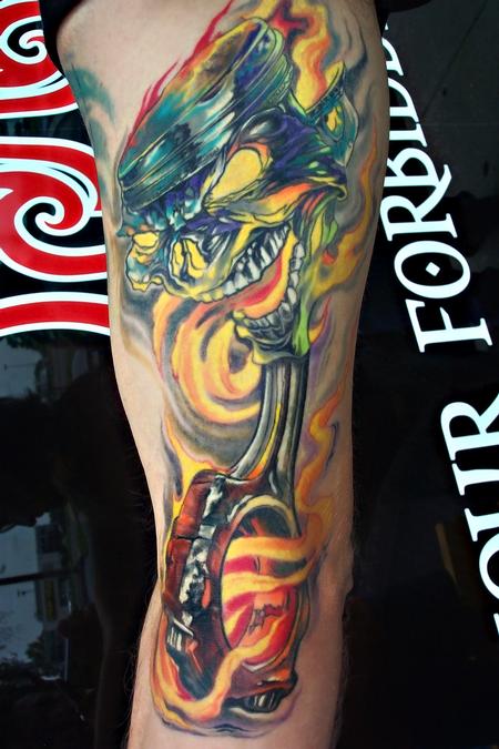 skull piston tattoo fantasy blackandgrey tattoos ek  Flickr