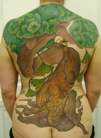 Ginkgo Biloba Tree Leaves Tattoo Design – Tattoos Wizard Designs
