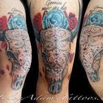 Tattoos - skull knee - 132522