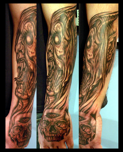 evil sleeve by Julio Rodriguez: TattooNOW