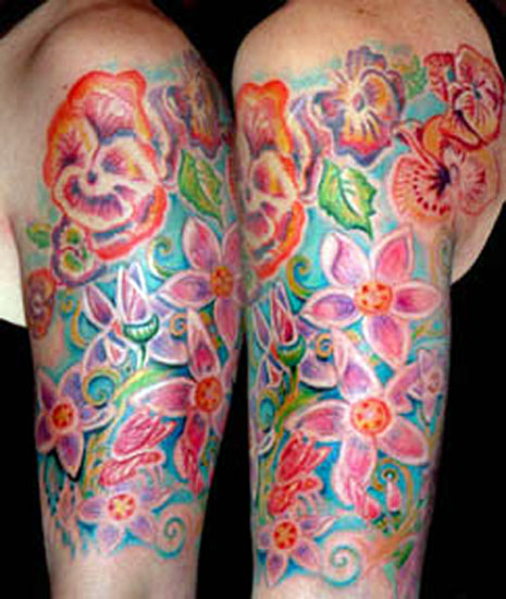 Flowers On Shoulder By Michele Wortman Tattoonow