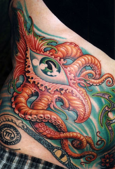 Tentacle Eye on Stomach by Guy Aitchison: TattooNOW