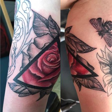 Download Upside-Down Triangle Rose Tattoo Design PNG Online - Creative  Fabrica