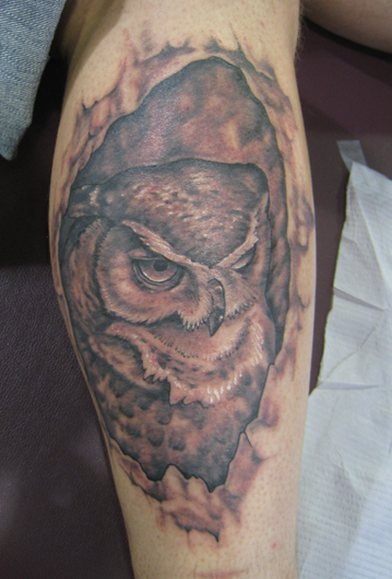 owl in tree tattoos