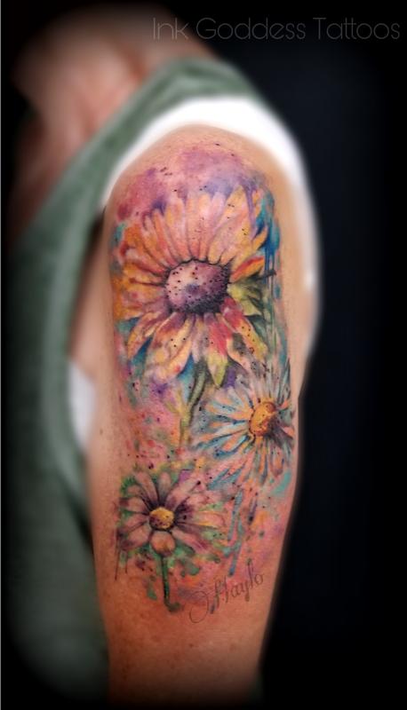 Sunflowers Png Watercolor  Sunflower Tattoo Transparent Png  vhv