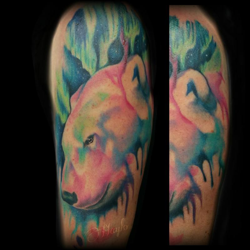watercolor bear tattoo
