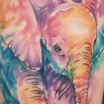 Tattoos - Baby Elephant watercolor freehand tattoo by Haylo - 141591