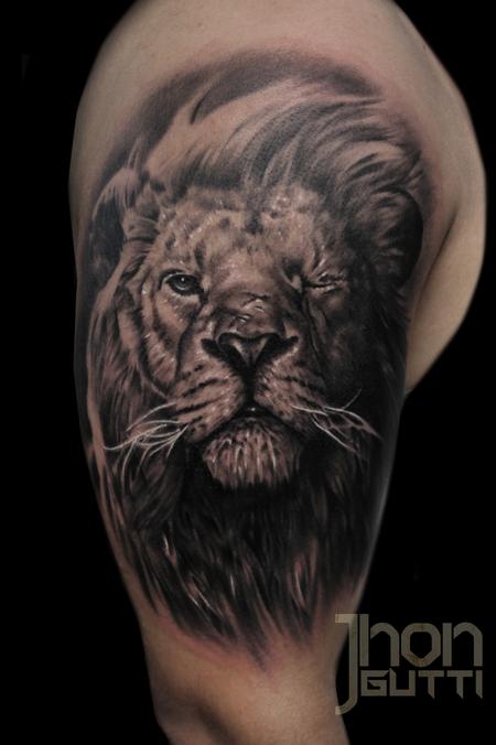 Peaceful lion tattoo #liontattoo #liontattoos #armtattoo #armtattoos  #darkskintattoos #darkskintattoo #animaltattoos #localartist #chica... |  Instagram
