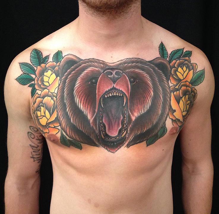 76 Beautiful And Trendy Flower Tattoo Designs On Chest  Psycho Tats