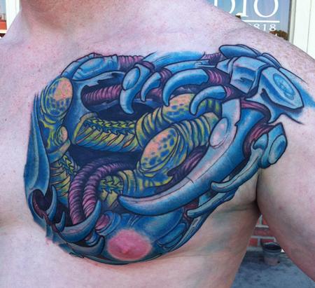 Bob Jones biomechanical chest piece bends with the body giving it another  level of depth and a new illusion with every movement  Instagram