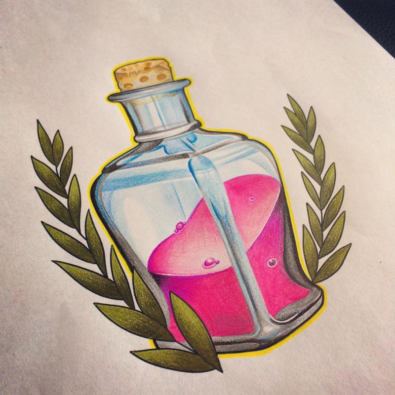 perfume bottle tattoo designs