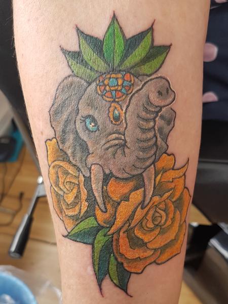 Small Elephant Tattoo - Etsy