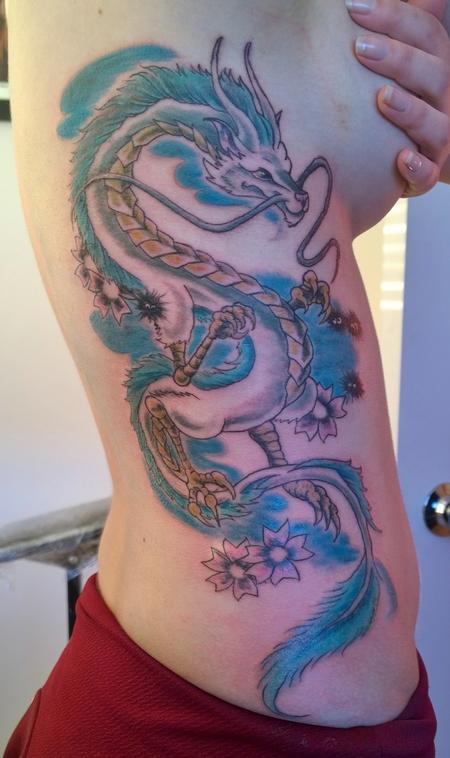 Some process clips from this thigh tattoo of Haku from Spirited Away    TikTok