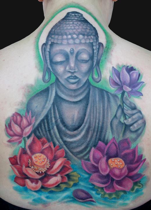 Buddha and Lotus Tattoo by Katelyn Crane: TattooNOW