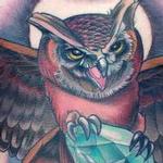 Tattoos - Owl holding diamond tattoo - 101927