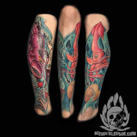 Squid Tattoo Sleeve Eric james tattoo phoenix | Tattoo designs men, Angler  fish tattoo, Full sleeve tattoo design