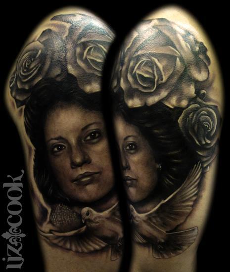 Tattoo uploaded by ROCCO TATTOO  Portrait tattoo black and gray memorial  tattoo  Tattoodo