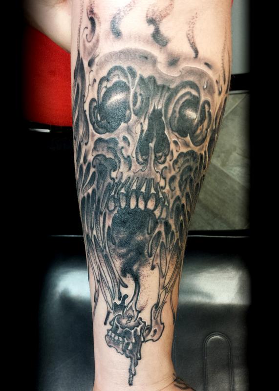 Melting Skull by Lucas Eagleton: TattooNOW