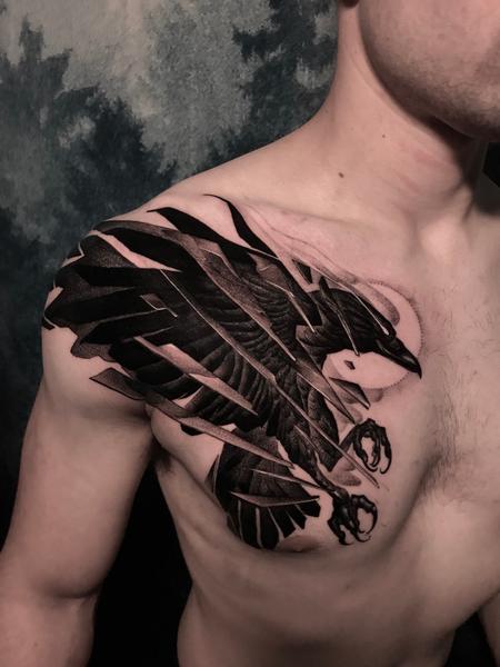 tattoos/ - Blackwork crow - 141582