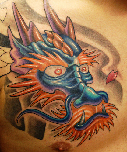 traditional japanese dragon head tattoo